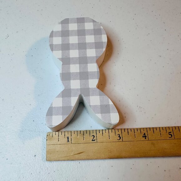 Buffalo Plaid Easter Bunny Decoration Springtime Tiered Tray Spring Decoration - Picture 5 of 7